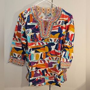 John Mark Colorful Geometric Print Tunic
